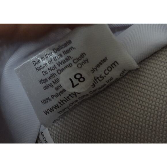 Thirty One Brown Canvas Polka Dot Hanging Wall Organizer 6 Pouches Classroom - Picture 10 of 10